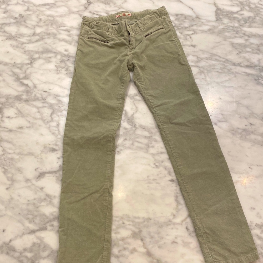Girls green corduroy pants size 10.